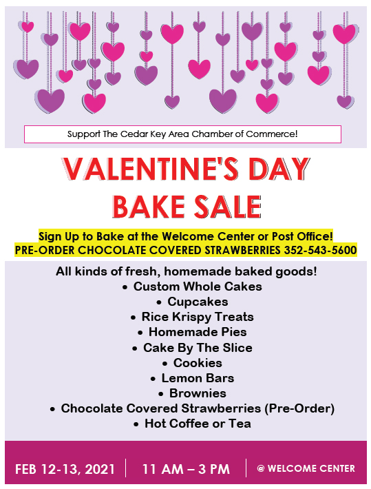 VALENTINE’S DAY BAKE SALE | Cedar Key Chamber of Commerce